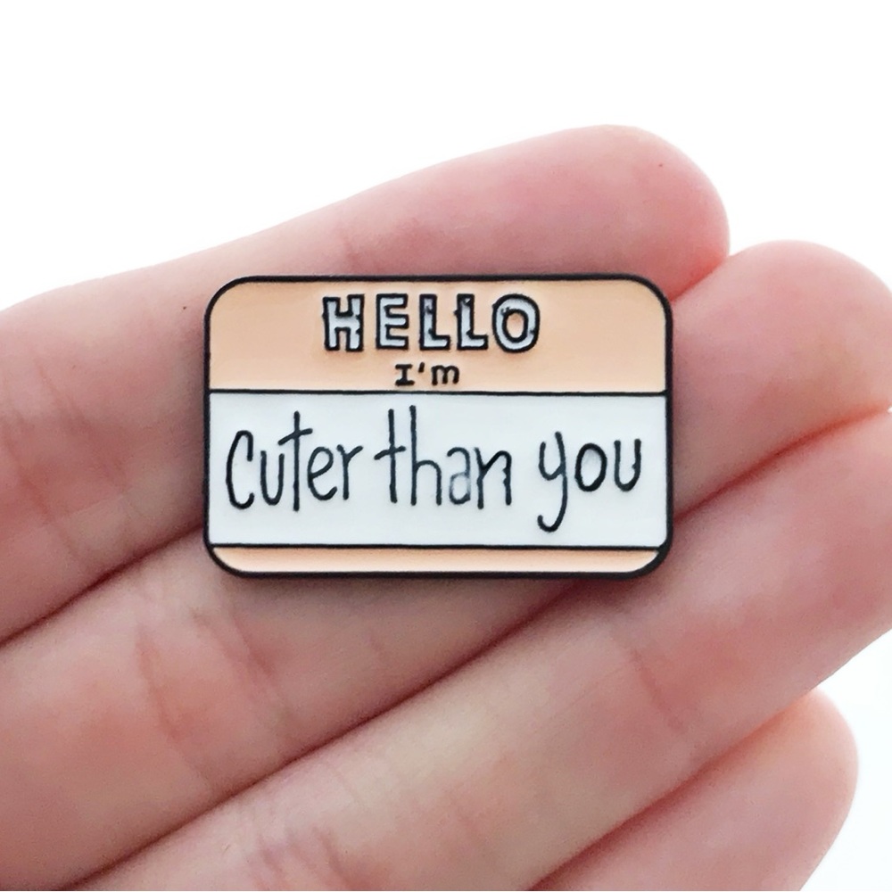 Cute Name Tag Enamel Pin